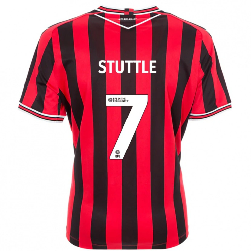 Danxen Niño Camiseta Jonny Stuttle #7 Rojo Negro 1ª Equipación 2025/26 La Camisa México