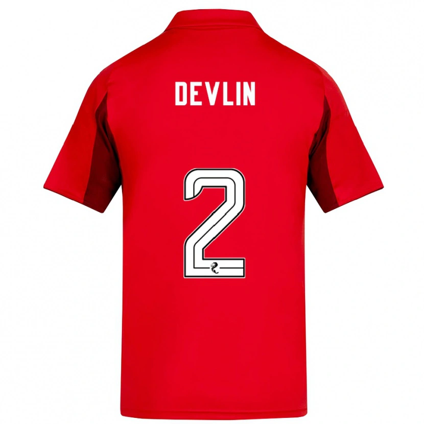 Danxen Niño Camiseta Nicky Devlin #2 Rojo Borgoña 1ª Equipación 2025/26 La Camisa México