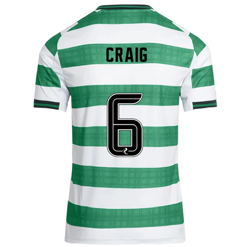 Danxen Niño Camiseta Chloe Craig #6 Verde Blanco 1ª Equipación 2025/26 La Camisa México