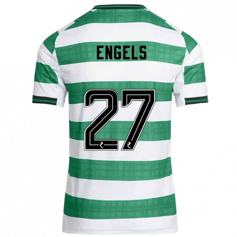 Danxen Niño Camiseta Arne Engels #27 Verde Blanco 1ª Equipación 2025/26 La Camisa México