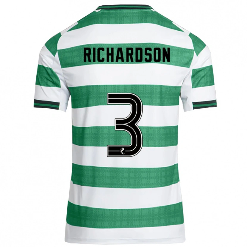 Danxen Niño Camiseta Amy Richardson #3 Verde Blanco 1ª Equipación 2025/26 La Camisa México