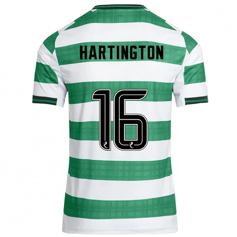 Danxen Niño Camiseta Owen Hartington #16 Verde Blanco 1ª Equipación 2025/26 La Camisa México