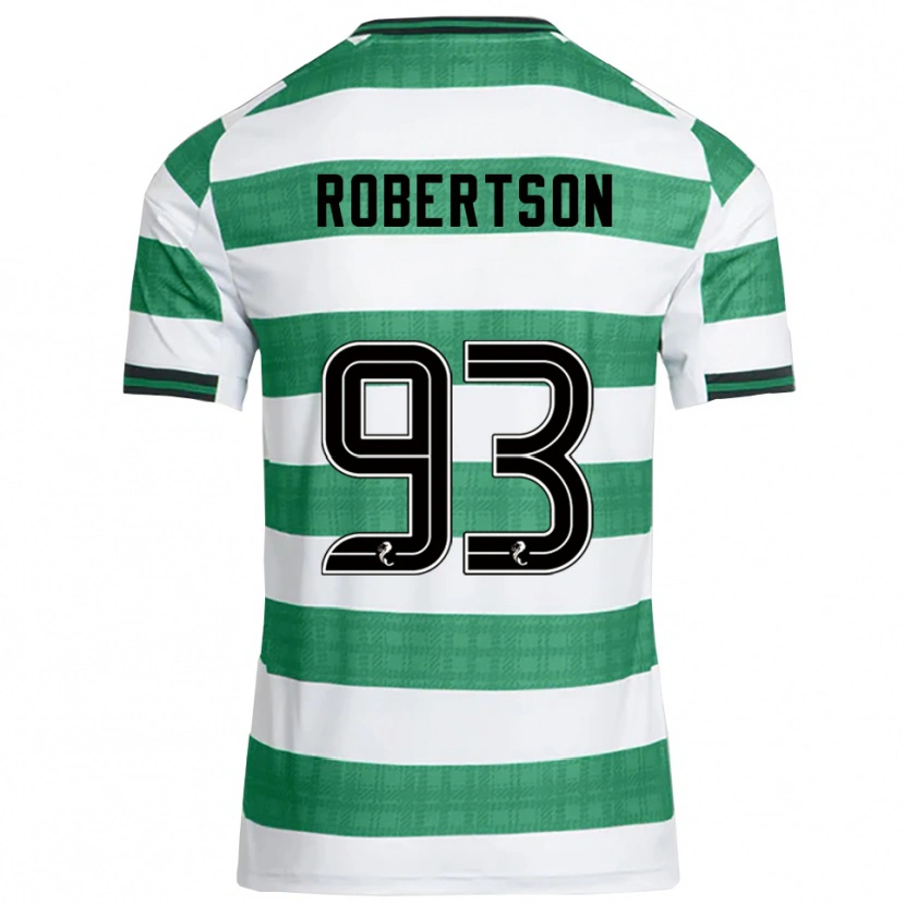 Danxen Niño Camiseta Mitchell Robertson #93 Verde Blanco 1ª Equipación 2025/26 La Camisa México