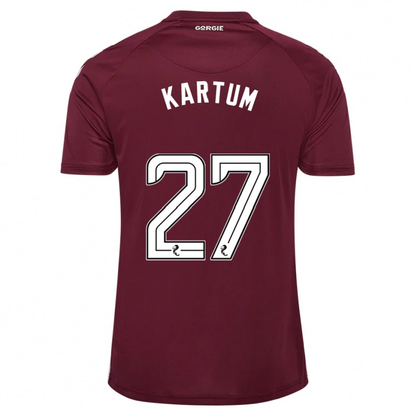 Danxen Niño Camiseta Sander Kartum #27 Borgoña Blanco 1ª Equipación 2025/26 La Camisa México