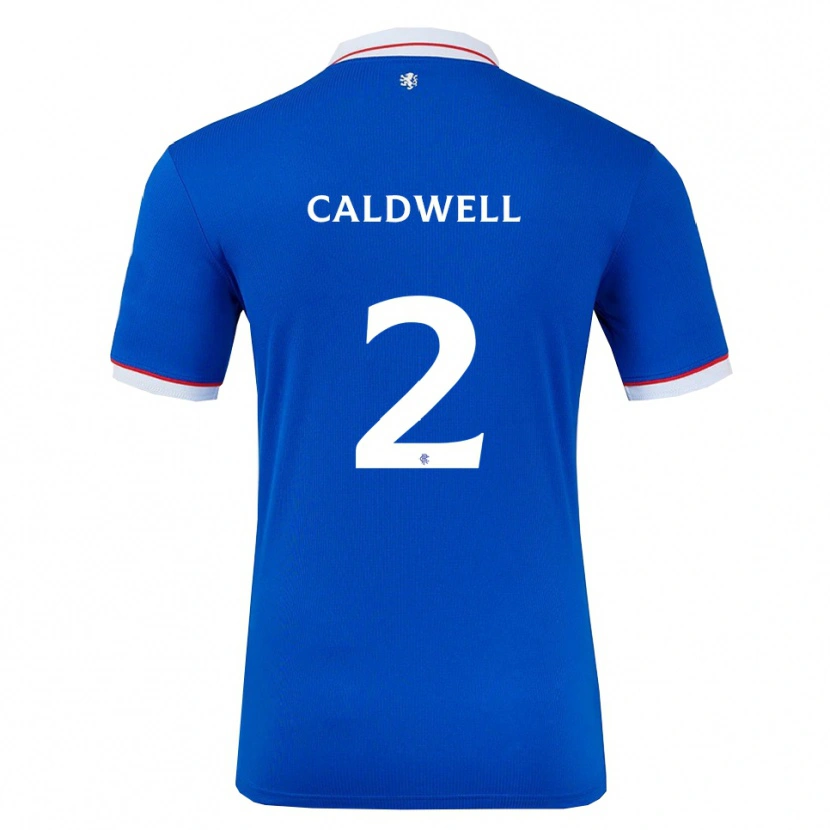 Danxen Niño Camiseta Jack Caldwell #2 Azul Blanco 1ª Equipación 2025/26 La Camisa México