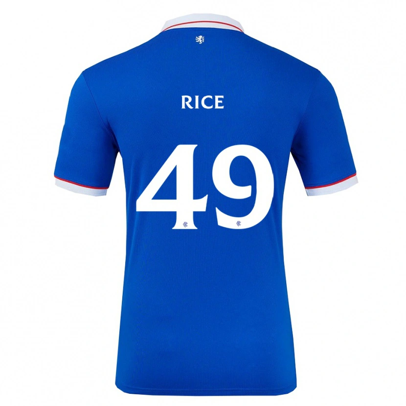 Danxen Niño Camiseta Bailey Rice #49 Azul Blanco 1ª Equipación 2025/26 La Camisa México