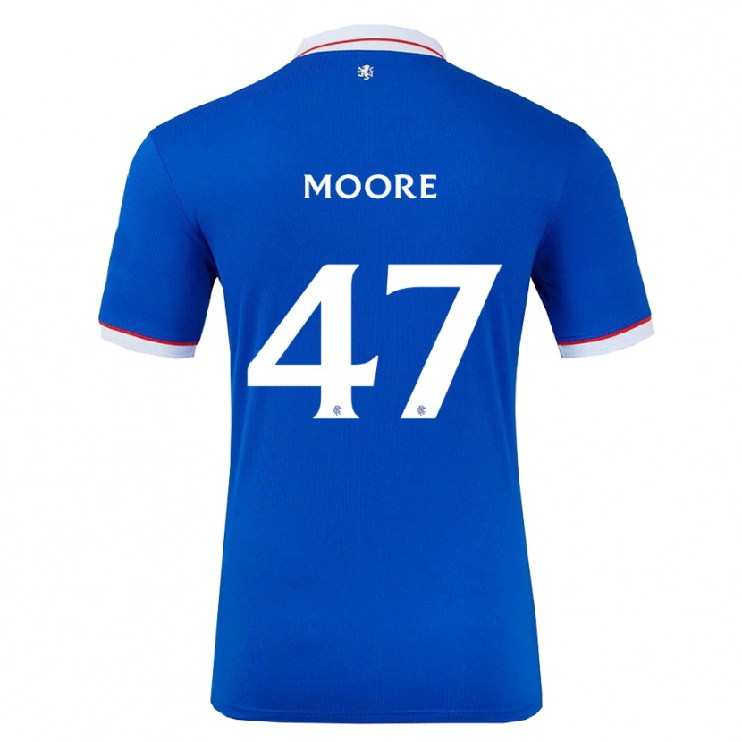 Danxen Niño Camiseta Mikey Moore #47 Azul Blanco 1ª Equipación 2025/26 La Camisa México
