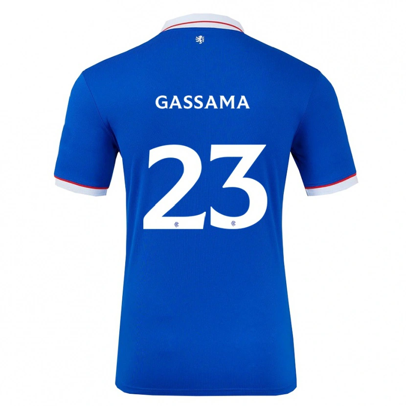 Danxen Niño Camiseta Djeidi Gassama #23 Azul Blanco 1ª Equipación 2025/26 La Camisa México