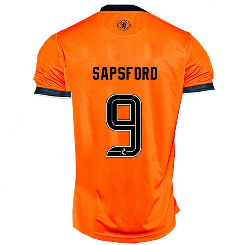 Danxen Niño Camiseta Zachary Sapsford #9 Naranja Negro 1ª Equipación 2025/26 La Camisa México