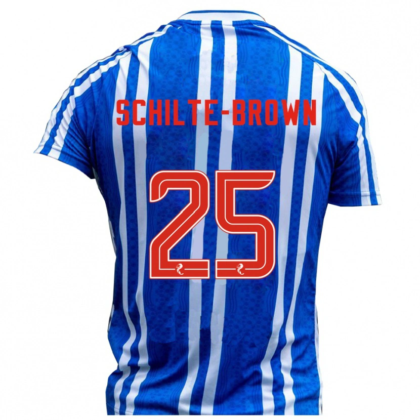 Danxen Niño Camiseta Ethan Schilte-Brown #25 Azul Blanco 1ª Equipación 2025/26 La Camisa México