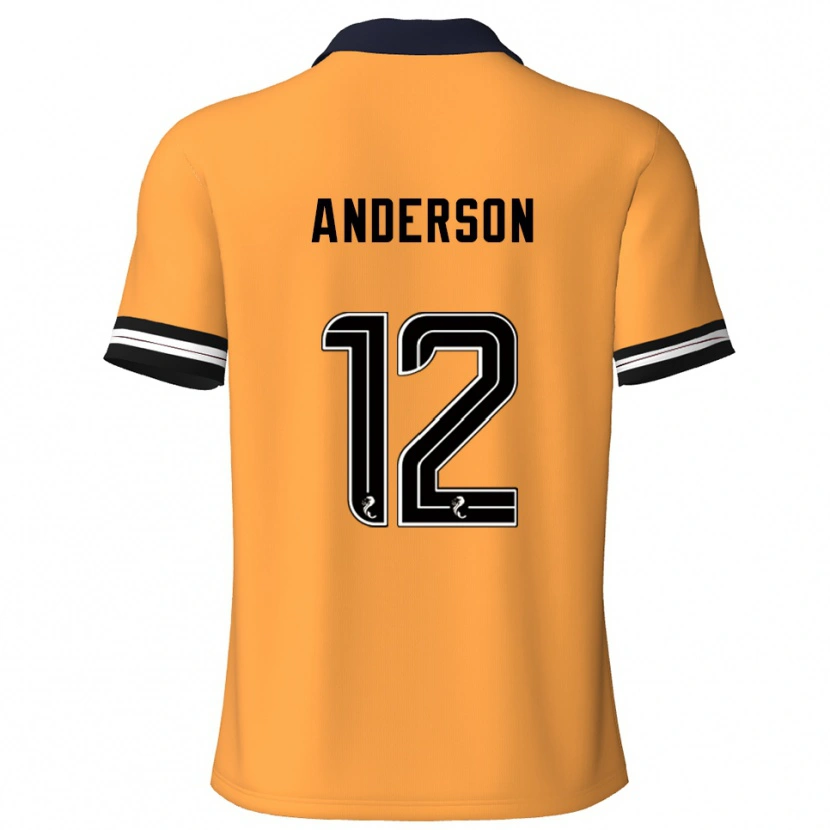 Danxen Niño Camiseta Rhys Anderson #12 Amarillo Negro 1ª Equipación 2025/26 La Camisa México