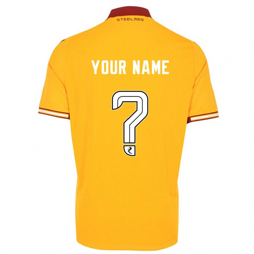 Danxen Niño Camiseta Su Nombre #0 Amarillo Borgoña 1ª Equipación 2025/26 La Camisa México
