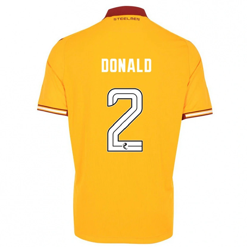 Danxen Niño Camiseta Eve Donald #2 Amarillo Borgoña 1ª Equipación 2025/26 La Camisa México