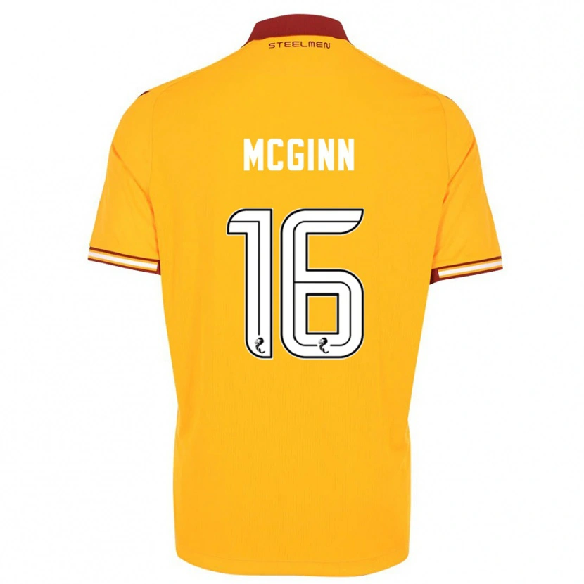 Danxen Niño Camiseta Paul Mcginn #16 Amarillo Borgoña 1ª Equipación 2025/26 La Camisa México