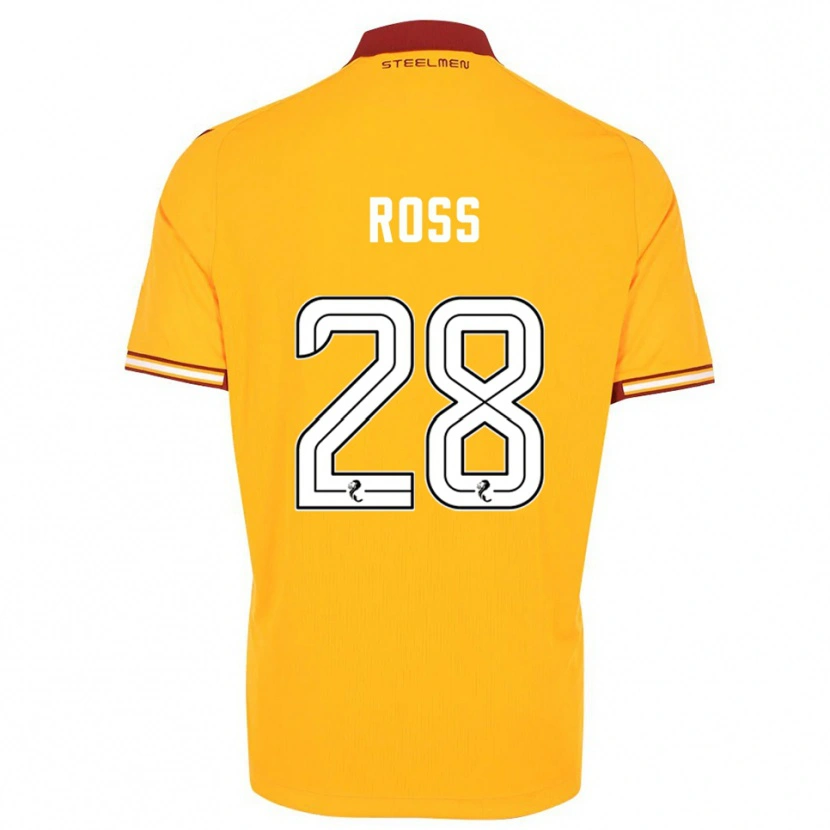 Danxen Niño Camiseta Luca Ross #28 Amarillo Borgoña 1ª Equipación 2025/26 La Camisa México