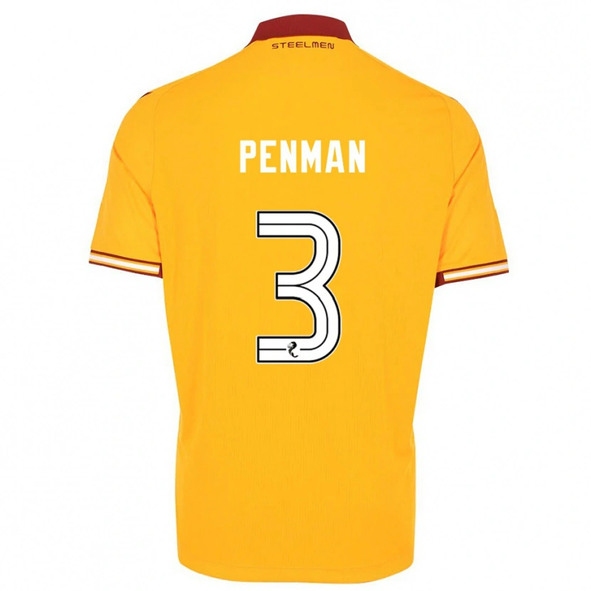Danxen Niño Camiseta Jenna Penman #3 Amarillo Borgoña 1ª Equipación 2025/26 La Camisa México