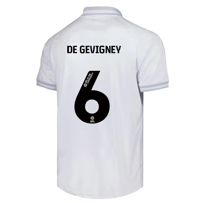 Danxen Niño Camiseta Maël De Gevigney #6 Blanco Gris Negro 2ª Equipación 2025/26 La Camisa México