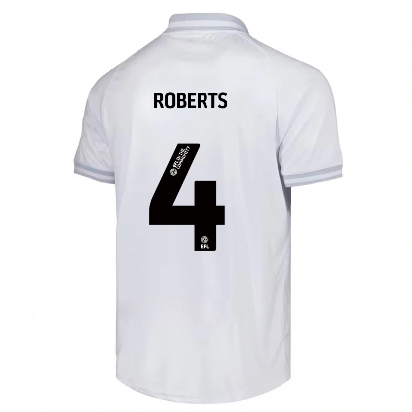 Danxen Niño Camiseta Marc Roberts #4 Blanco Gris Negro 2ª Equipación 2025/26 La Camisa México