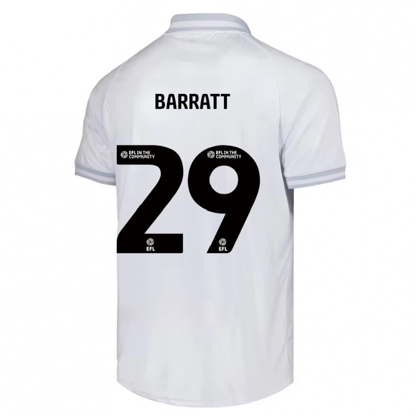 Danxen Niño Camiseta Connor Barratt #29 Blanco Gris Negro 2ª Equipación 2025/26 La Camisa México