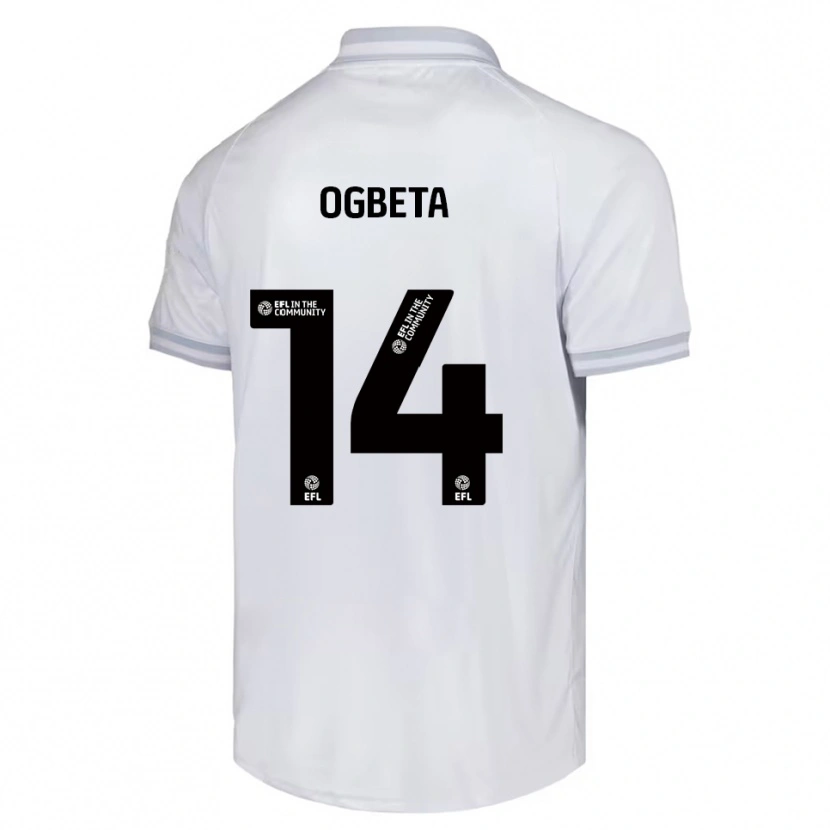 Danxen Niño Camiseta Nathanael Ogbeta #14 Blanco Gris Negro 2ª Equipación 2025/26 La Camisa México
