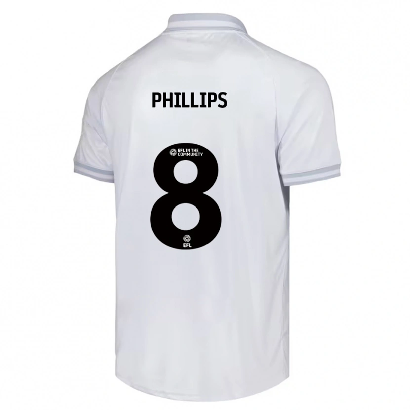 Danxen Niño Camiseta Adam Phillips #8 Blanco Gris Negro 2ª Equipación 2025/26 La Camisa México