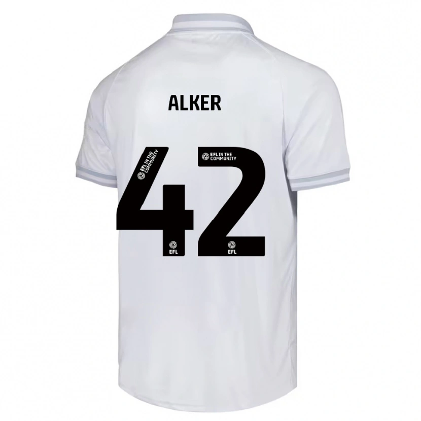 Danxen Niño Camiseta Luke Alker #42 Blanco Gris Negro 2ª Equipación 2025/26 La Camisa México