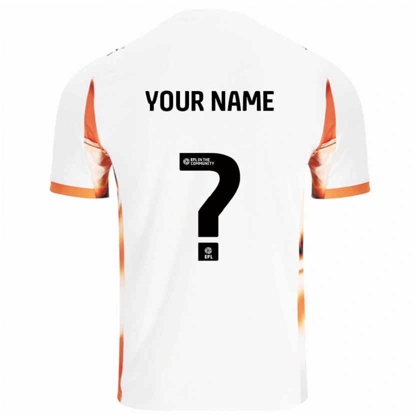 Danxen Niño Camiseta Su Nombre #0 Blanco Naranja Negro 2ª Equipación 2025/26 La Camisa México