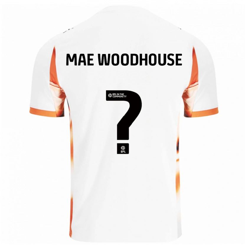 Danxen Niño Camiseta Evie Mae Woodhouse #0 Blanco Naranja Negro 2ª Equipación 2025/26 La Camisa México