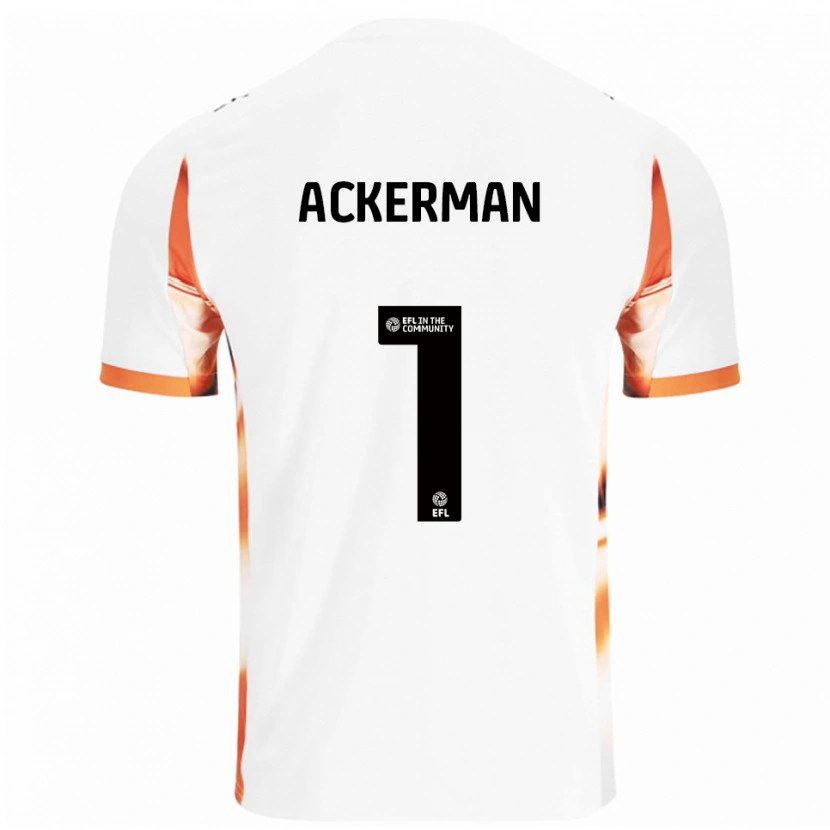 Danxen Niño Camiseta Emily Ackerman #1 Blanco Naranja Negro 2ª Equipación 2025/26 La Camisa México