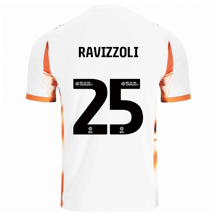 Danxen Niño Camiseta Franco Ravizzoli #25 Blanco Naranja Negro 2ª Equipación 2025/26 La Camisa México