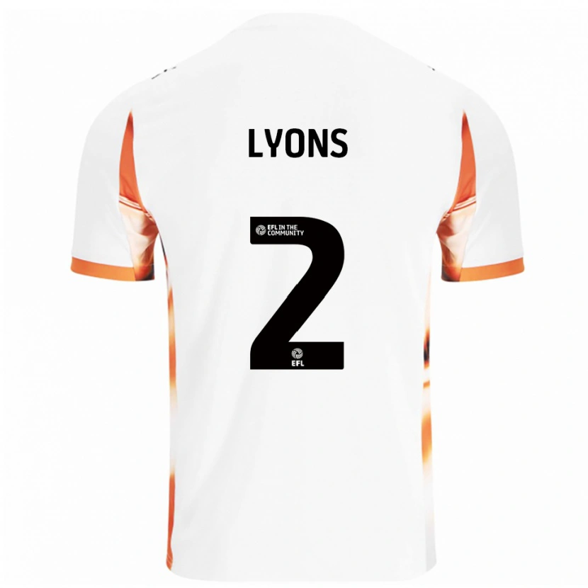 Danxen Niño Camiseta Andy Lyons #2 Blanco Naranja Negro 2ª Equipación 2025/26 La Camisa México