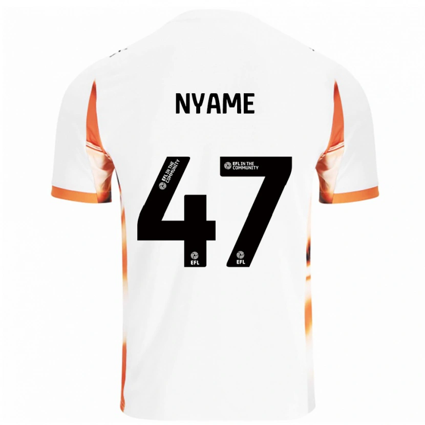 Danxen Niño Camiseta Josh Nyame #47 Blanco Naranja Negro 2ª Equipación 2025/26 La Camisa México