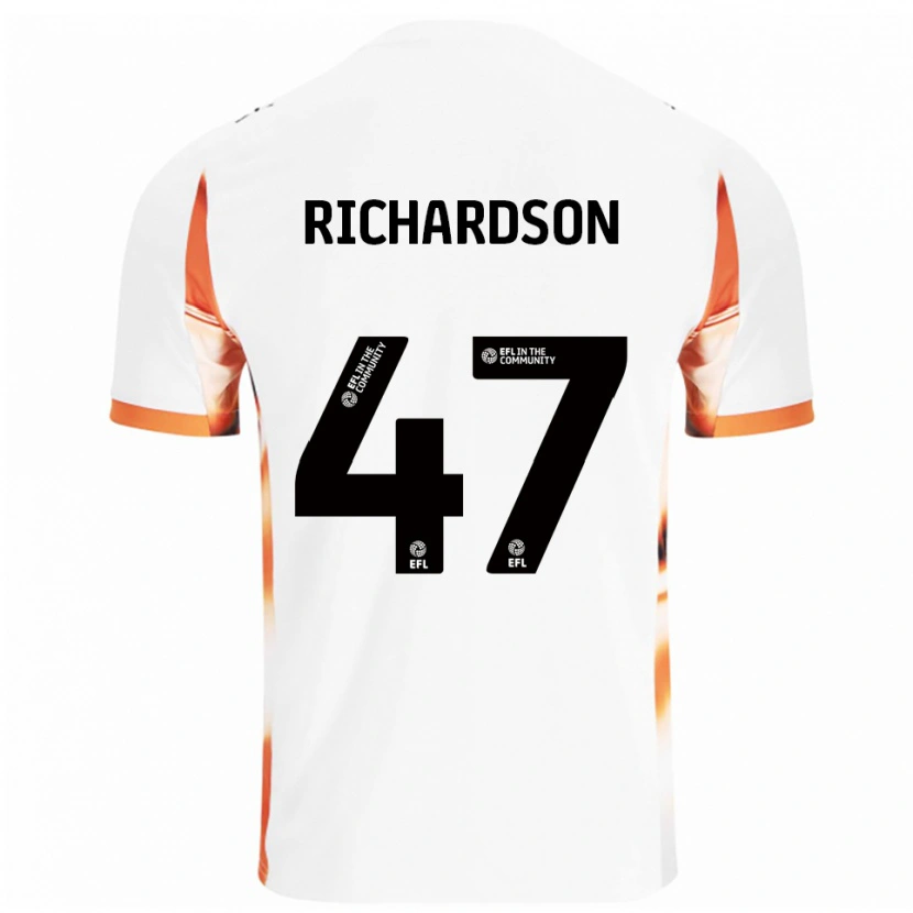 Danxen Niño Camiseta Jack Richardson #47 Blanco Naranja Negro 2ª Equipación 2025/26 La Camisa México