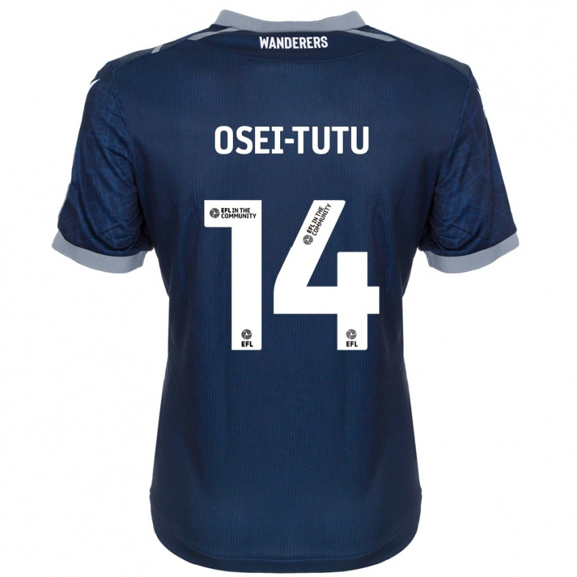 Danxen Niño Camiseta Jordi Osei-Tutu #14 Azul Marino Gris 2ª Equipación 2025/26 La Camisa México