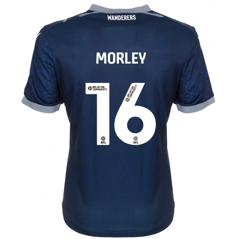 Danxen Niño Camiseta Aaron Morley #16 Azul Marino Gris 2ª Equipación 2025/26 La Camisa México