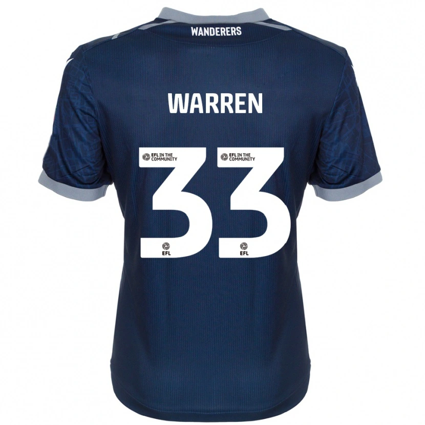 Danxen Niño Camiseta Charlie Warren #33 Azul Marino Gris 2ª Equipación 2025/26 La Camisa México