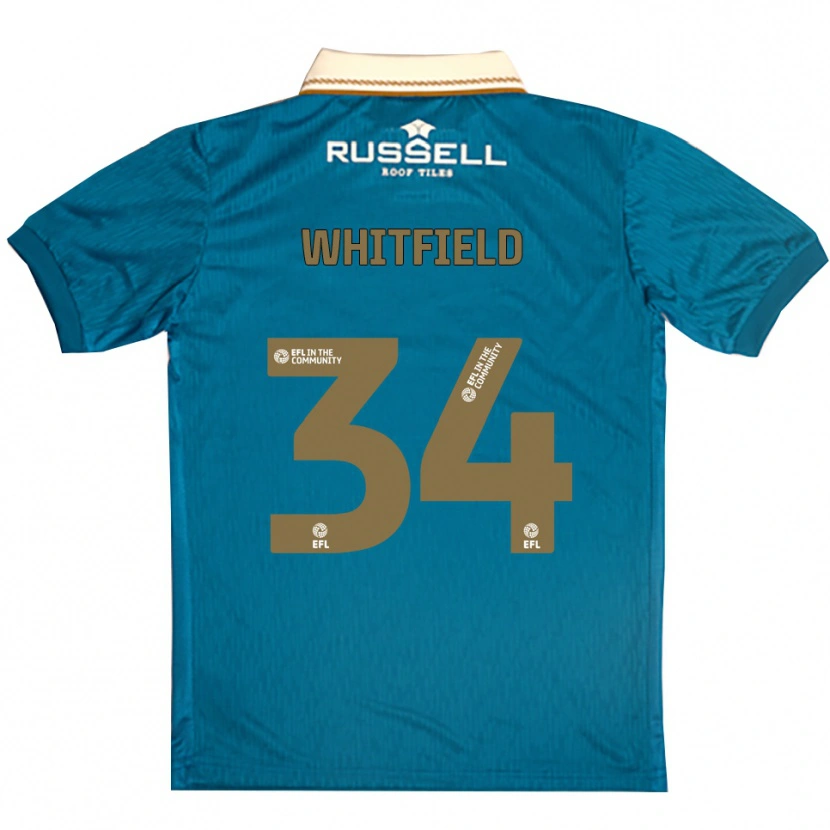 Danxen Niño Camiseta Ben Whitfield #34 Celeste Blanco 2ª Equipación 2025/26 La Camisa México
