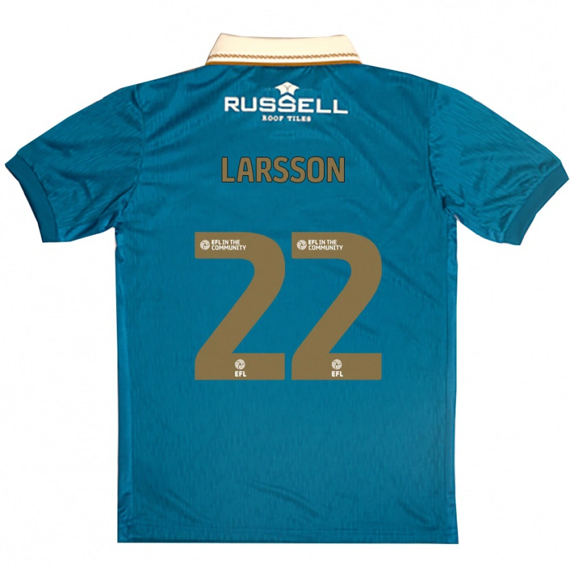 Danxen Niño Camiseta Julian Larsson #22 Celeste Blanco 2ª Equipación 2025/26 La Camisa México