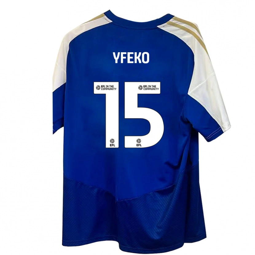 Danxen Niño Camiseta Johnly Yfeko #15 Azul Blanco Dorado 2ª Equipación 2025/26 La Camisa México