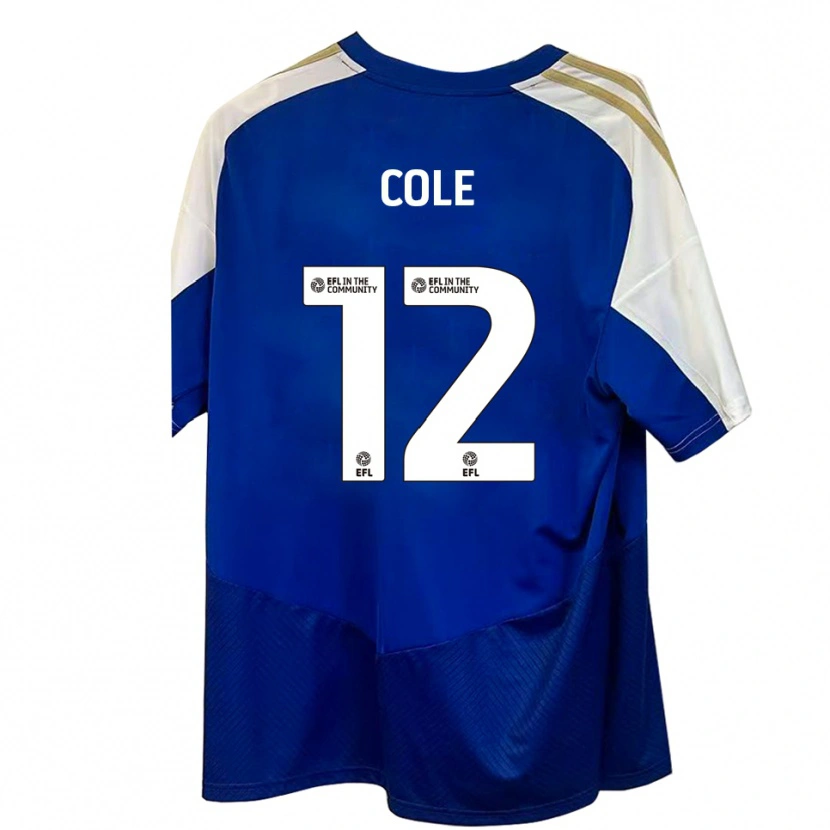 Danxen Niño Camiseta Reece Cole #12 Azul Blanco Dorado 2ª Equipación 2025/26 La Camisa México