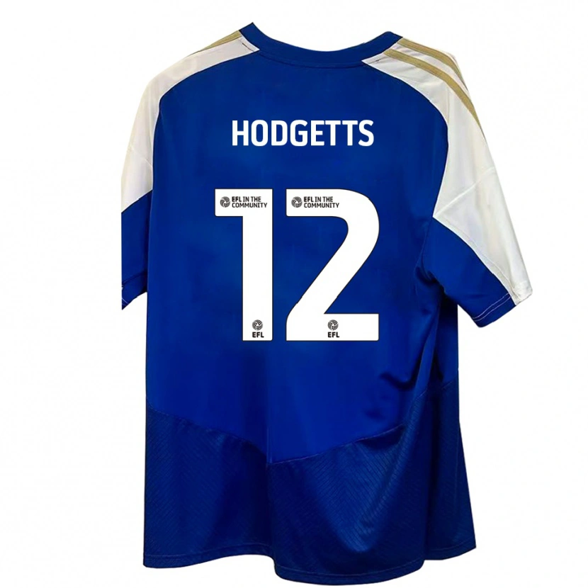 Danxen Niño Camiseta Luke Hodgetts #12 Azul Blanco Dorado 2ª Equipación 2025/26 La Camisa México