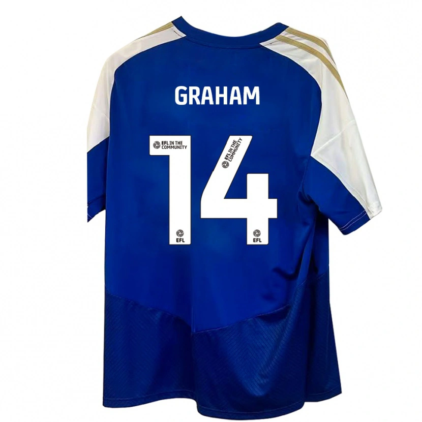 Danxen Niño Camiseta Callum Graham #14 Azul Blanco Dorado 2ª Equipación 2025/26 La Camisa México