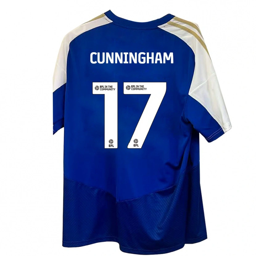 Danxen Niño Camiseta Zoe Cunningham #17 Azul Blanco Dorado 2ª Equipación 2025/26 La Camisa México