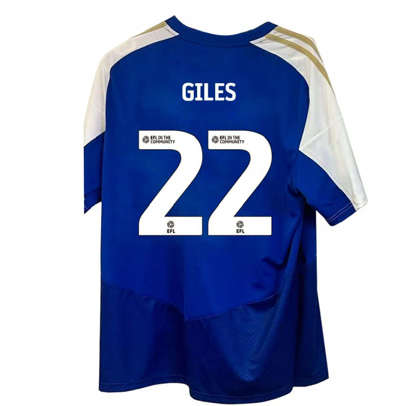 Danxen Niño Camiseta Olivia Giles #22 Azul Blanco Dorado 2ª Equipación 2025/26 La Camisa México