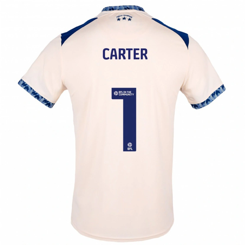Danxen Niño Camiseta Laura Carter #1 Blanco Hueso Azul Marino 2ª Equipación 2025/26 La Camisa México
