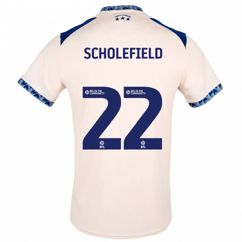Danxen Niño Camiseta Lois Scholefield #22 Blanco Hueso Azul Marino 2ª Equipación 2025/26 La Camisa México