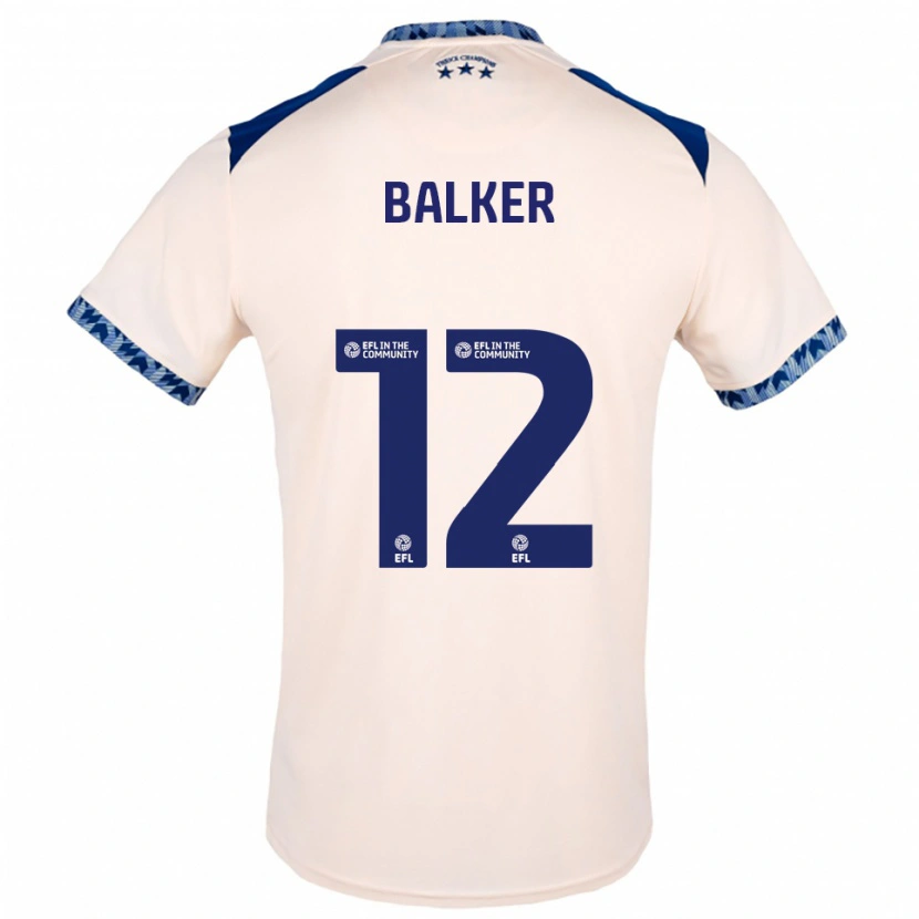 Danxen Niño Camiseta Radinio Balker #12 Blanco Hueso Azul Marino 2ª Equipación 2025/26 La Camisa México