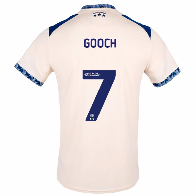 Danxen Niño Camiseta Lynden Gooch #7 Blanco Hueso Azul Marino 2ª Equipación 2025/26 La Camisa México