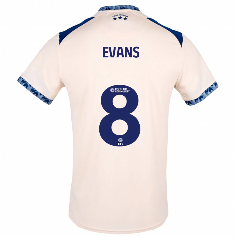 Danxen Niño Camiseta Charley Evans #8 Blanco Hueso Azul Marino 2ª Equipación 2025/26 La Camisa México
