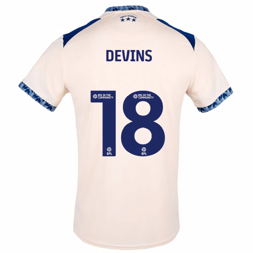Danxen Niño Camiseta Caitlin Devins #18 Blanco Hueso Azul Marino 2ª Equipación 2025/26 La Camisa México